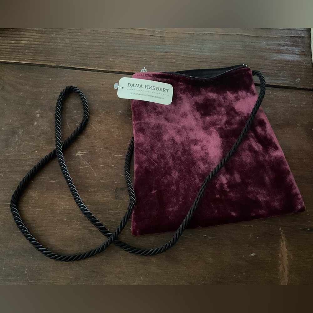 Pretty handmade panne velvet bag